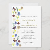 Elegante Wildflower Boho White Wedding Kaart (Voorkant)