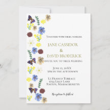 Elegante Wildflower Boho White Wedding