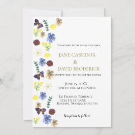 Elegante Wildflower Boho White Wedding Kaart