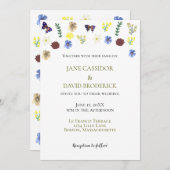 Elegante Wildflower Boho White Wedding Kaart (Voorkant / Achterkant)