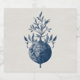 Elegante Wildflower Botanical Line Art Likeurfles Etiket