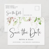 Elegante Wildflower Botanical Save the Date Aankondigingskaart (Voorkant / Achterkant)