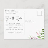 Elegante Wildflower Botanical Save the Date Aankondigingskaart (Achterkant)