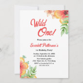 Elegante Wildflower Botanische Bloemen 1e Verjaard Kaart (Voorkant)