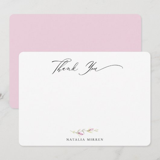 Elegante Wildflower Botanische Bloemen Dank u Notitiekaartje (Voorkant / Achterkant)