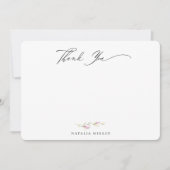 Elegante Wildflower Botanische Bloemen Dank u Notitiekaartje (Voorkant)