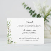 Elegante Wildflower Botanische Bruiloft Details Kaart (Staand voorkant)