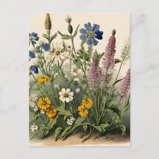 Elegante Wildflower Briefkaart (Voorkant)