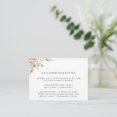 Elegante Wildflower Bruiloft Accommodaties Informatiekaartje (Staand voorkant)