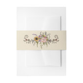 Elegante Wildflower bruiloft buik bands Uitnodigingen Wikkel (Voorkant Voorbeeld)