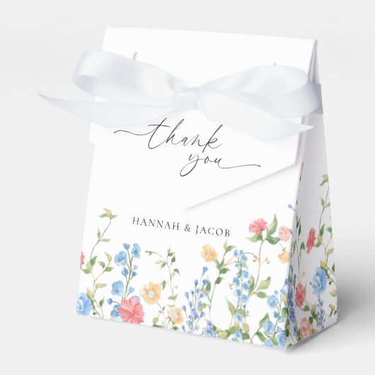 Elegante Wildflower bruiloft dank u Bedankdoosjes (Voorkant Zijde)