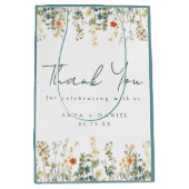 Elegante Wildflower bruiloft dank u Medium Cadeauzakje (Voorkant)