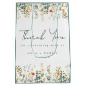 Elegante Wildflower bruiloft dank u Medium Cadeauzakje (Achterkant)