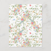 Elegante Wildflower bruiloft details Informatiekaartje (Achterkant)