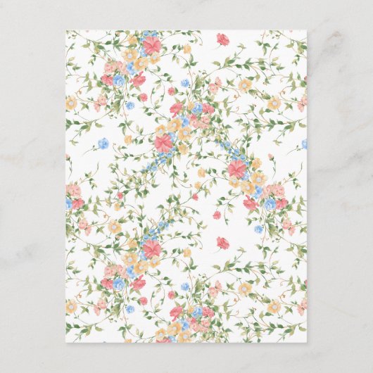 Elegante Wildflower bruiloft details Informatiekaartje (Achterkant)