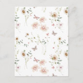 Elegante Wildflower bruiloft details Informatiekaartje (Achterkant)