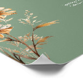 Elegante Wildflower Bruiloft Drinken Bar Menu Poster (Hoek)