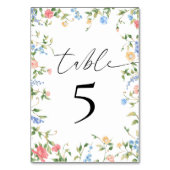 Elegante Wildflower bruiloft receptie Kaart (Voorkant)