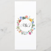 Elegante Wildflower bruiloft receptie Menu (Achterkant)