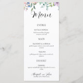 Elegante Wildflower bruiloft receptie Menu (Voorkant)