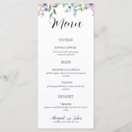 Elegante Wildflower bruiloft receptie Menu