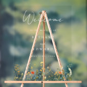 Elegante Wildflower bruiloft Welkom Acryl Bord (Neutraal)