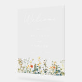 Elegante Wildflower bruiloft Welkom Acryl Bord (Hoek)