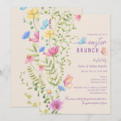 Elegante Wildflower Butterfly Garden Paasbrunch Kaart (Voorkant / Achterkant)