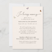 Elegante Wildflower Celebration of Life Memorial Kaart (Achterkant)