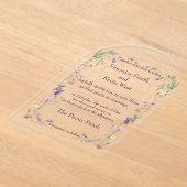 Elegante Wildflower Clear Acryl Huwelijksuitnodigi Acryl Uitnodigingen (Laagn)
