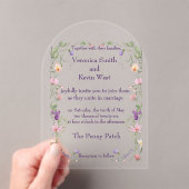 Elegante Wildflower Clear Acryl Huwelijksuitnodigi Acryl Uitnodigingen (Insitu (Draagbaar))