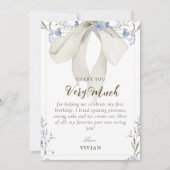 Elegante Wildflower Coquette Bow Dank u Kaart (Voorkant)