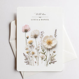 Elegante Wildflower Corner Style Chic Wedding Kaart