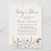 Elegante Wildflower Cream Baby in Bloom Baby showe Kaart (Voorkant)