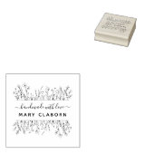 Elegante Wildflower Custom Naam Handgemaakt Met Li Rubberstempel (Gestempeld)