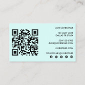 Elegante Wildflower Custom QR Code Sociale Pictogr Visitekaartje (Achterkant)