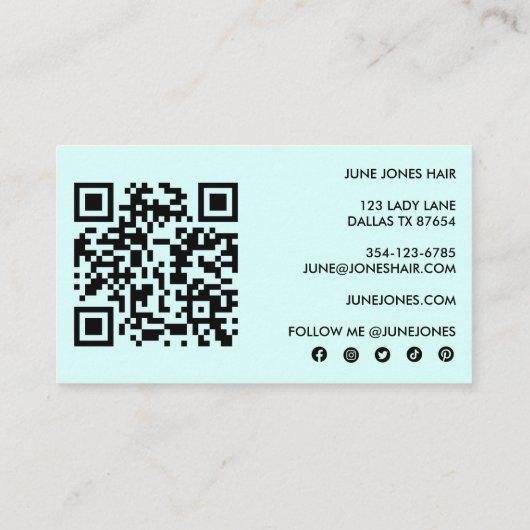 Elegante Wildflower Custom QR Code Sociale Pictogr Visitekaartje (Achterkant)