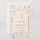 Elegante Wildflower doop / doop Bedankkaart (Voorkant)