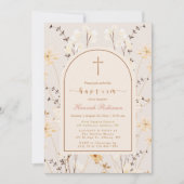 Elegante Wildflower doop / doop Kaart (Voorkant)