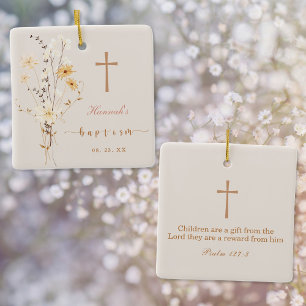 Elegante Wildflower doop / doop Keepsake Keramisch Ornament