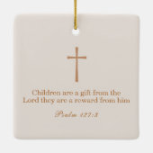 Elegante Wildflower doop / doop Keepsake Keramisch Ornament (Achterkant)