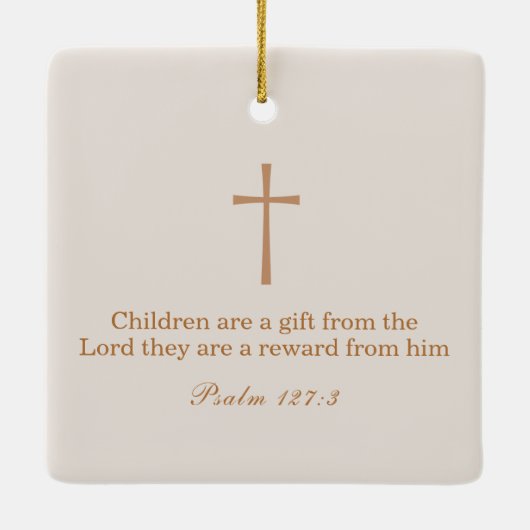 Elegante Wildflower doop / doop Keepsake Keramisch Ornament (Achterkant)