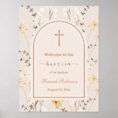 Elegante Wildflower doop / doop Welkom Poster (Voorkant)