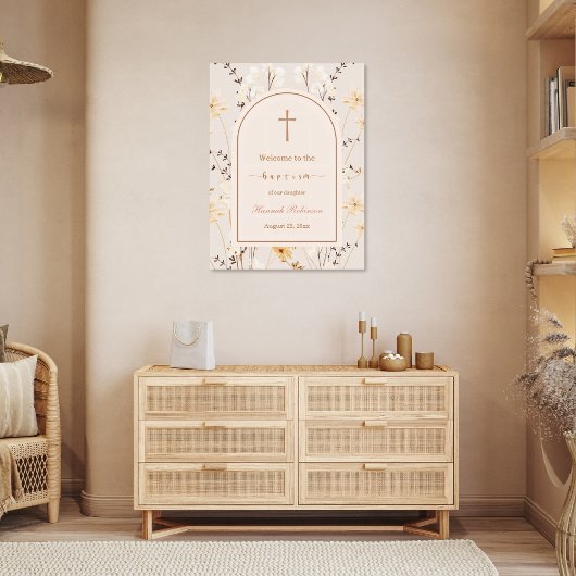 Elegante Wildflower doop / doop Welkom Poster