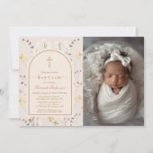 Elegante Wildflower doop / doopfoto Kaart (Voorkant)