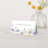 Elegante Wildflower eenvoudige bruiloft Plaatskaartje (Voorkant)