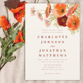 Elegante Wildflower Fall Wedding Kaart