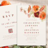 Elegante Wildflower Fall Wedding Kaart