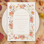 Elegante Wildflower Fall Wedding Kaart