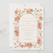 Elegante Wildflower Fall Wedding Kaart (Voorkant)